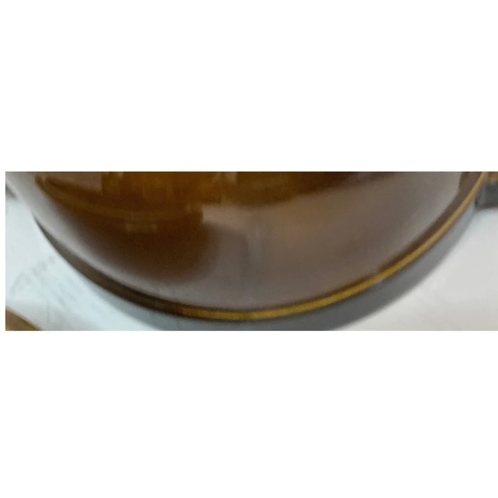 Vintage Ceramic Casserole Bean Pot with Lid Brown Floral Oven Proof Stoneware